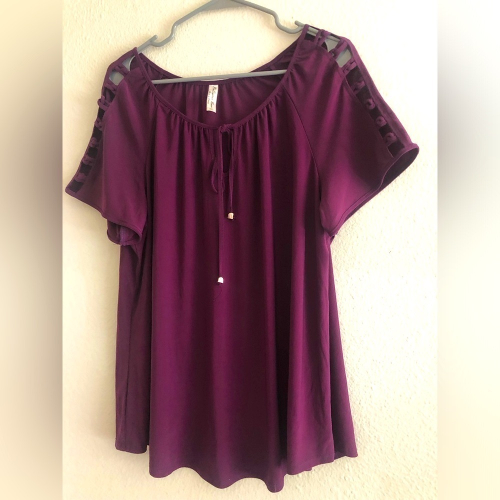 Plum PerSeption Women Poly/Spandex Blouse size 1X